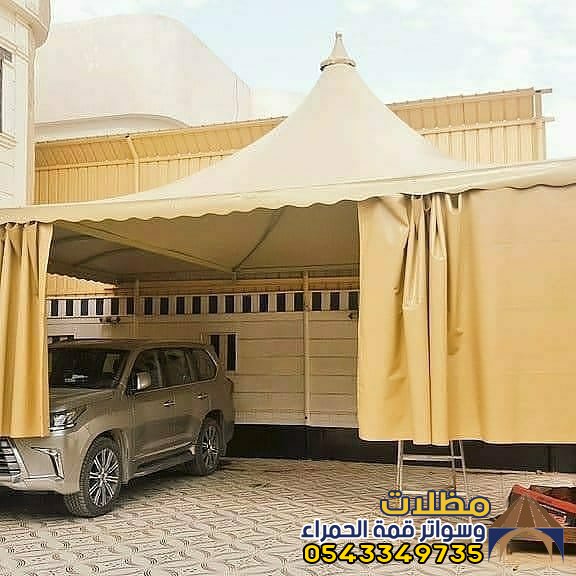 تركيب مظلات هرمية بالمدينة المنورة